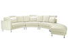 7 Seater Curved Leather Modular Sofa Cream Beige