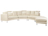 Curved Sofa Fabric Beige 7 Seater Symmetrical