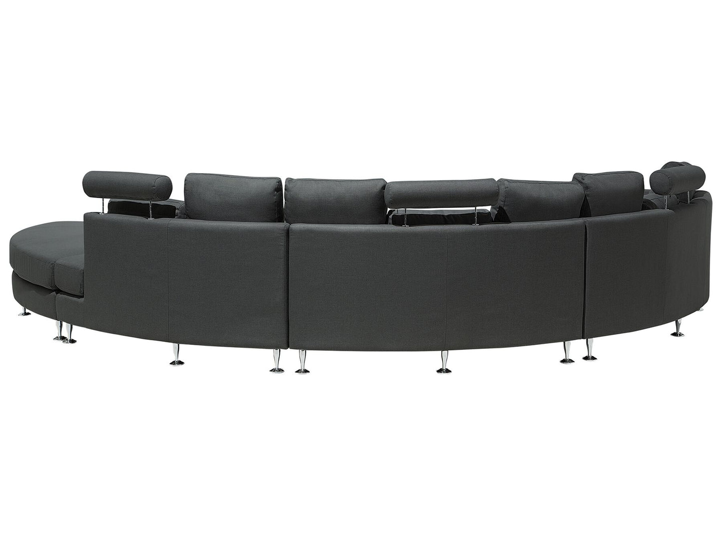 7 Seater Curved Fabric Modular Sofa Grey ROTUNDE