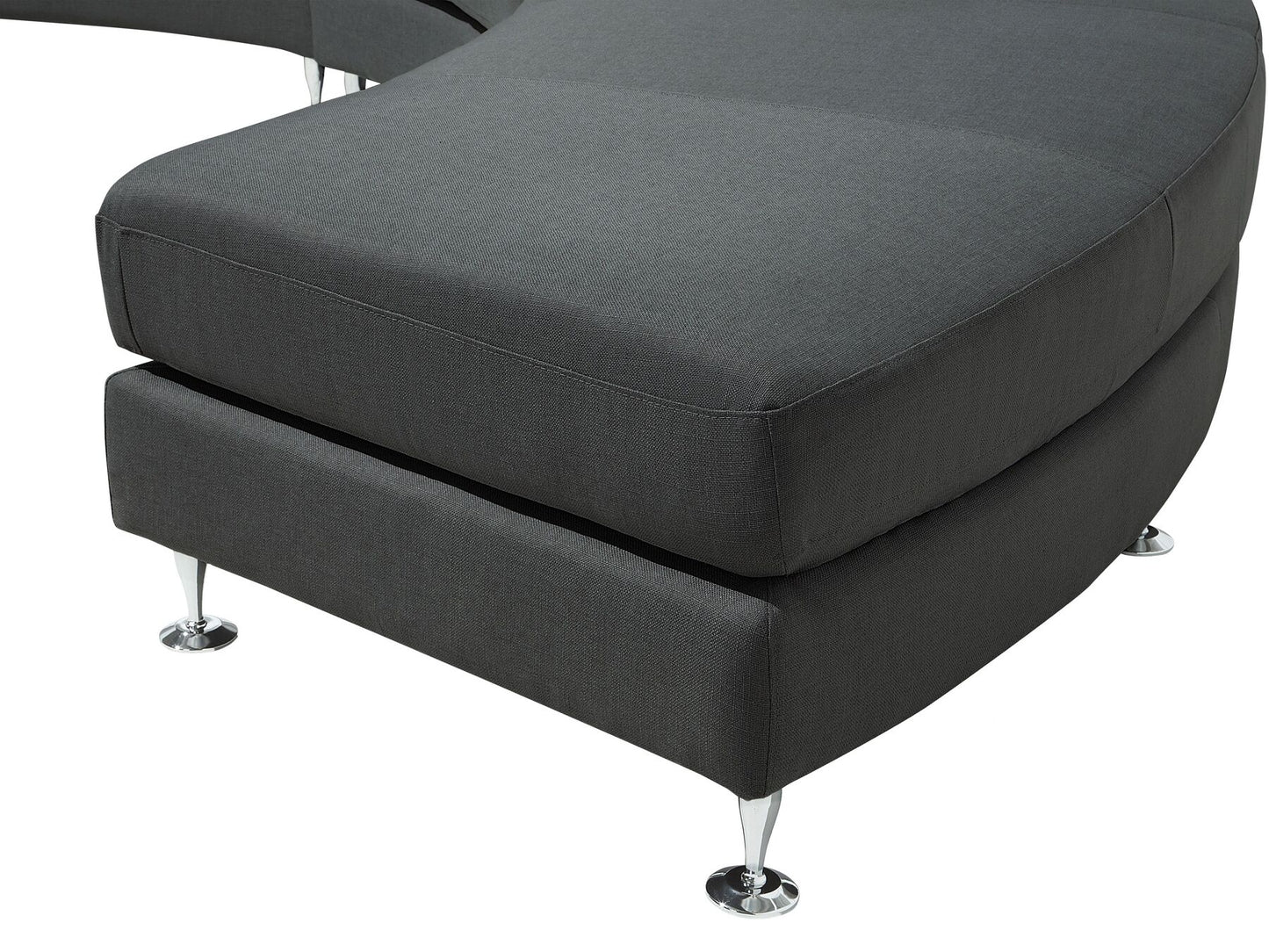 7 Seater Curved Fabric Modular Sofa Grey ROTUNDE