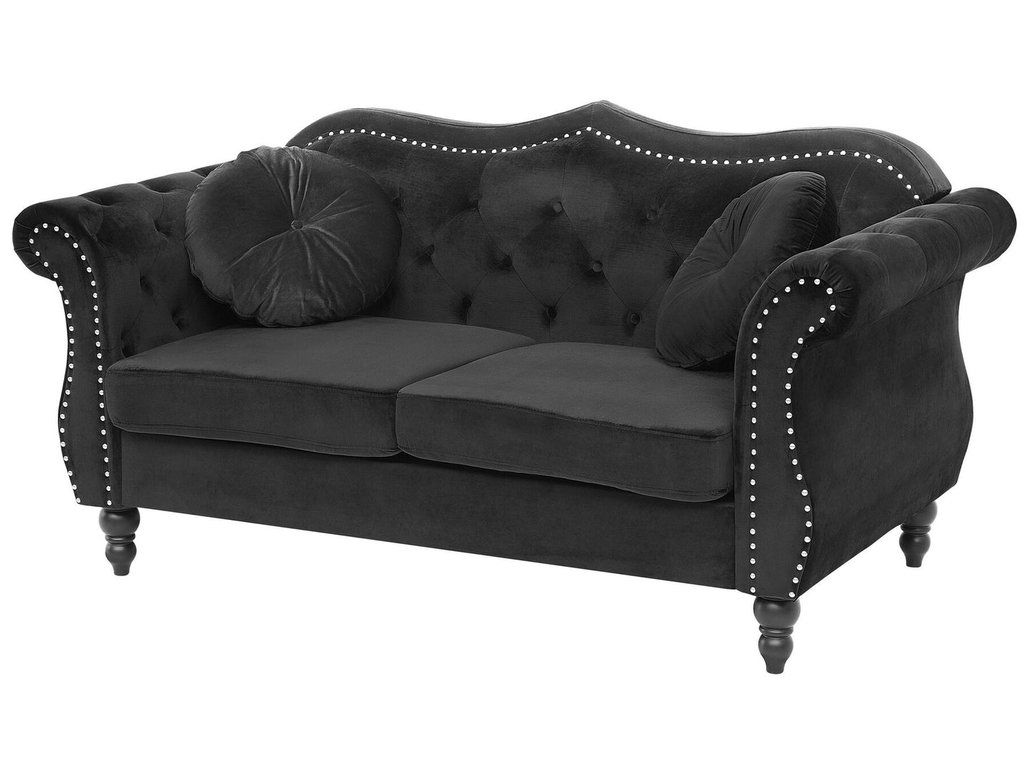 2 Seater Velvet Sofa Black SKIEN