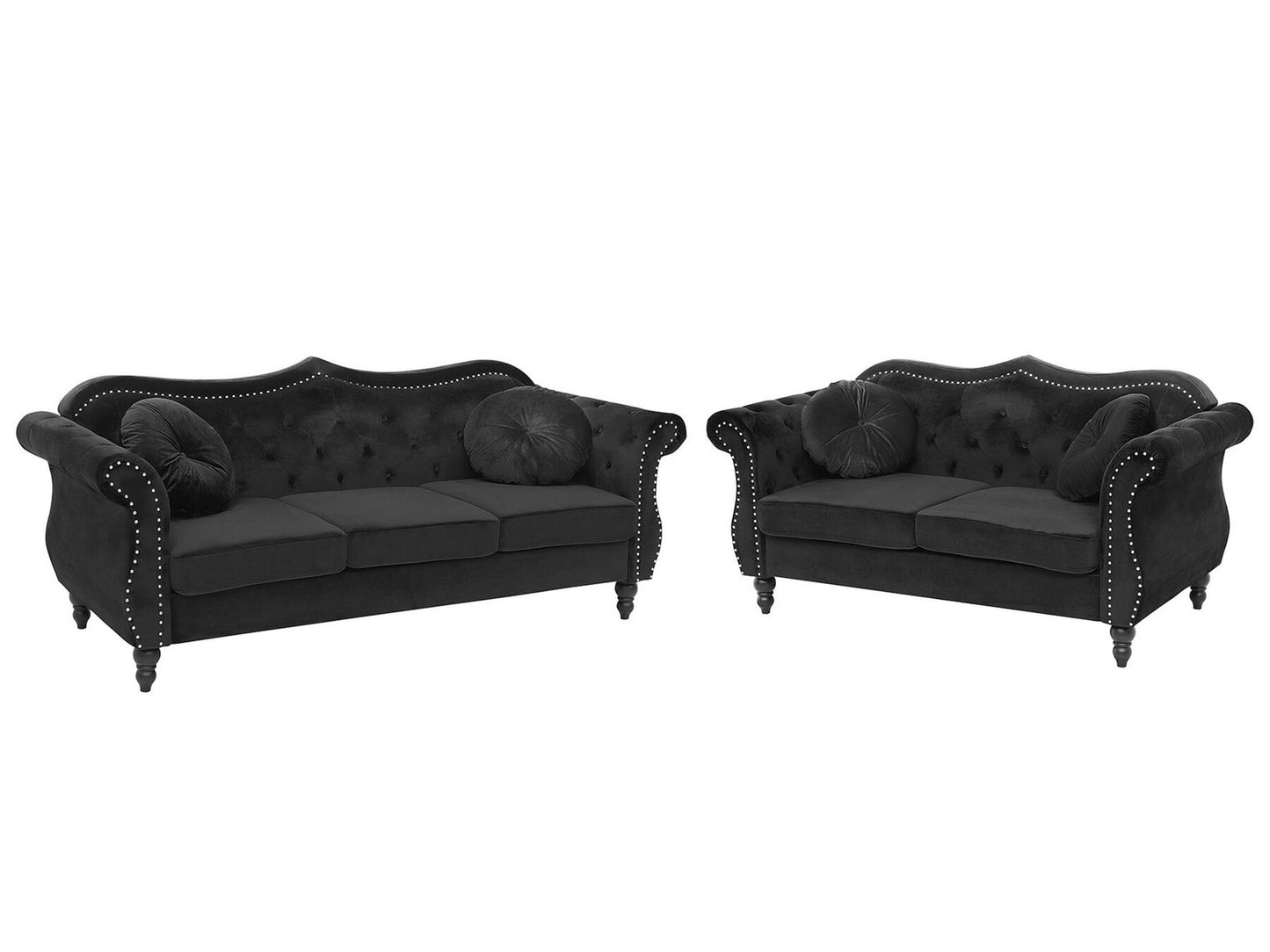 2 Seater Velvet Sofa Black SKIEN