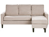 Fabric Sofa with Ottoman Beige