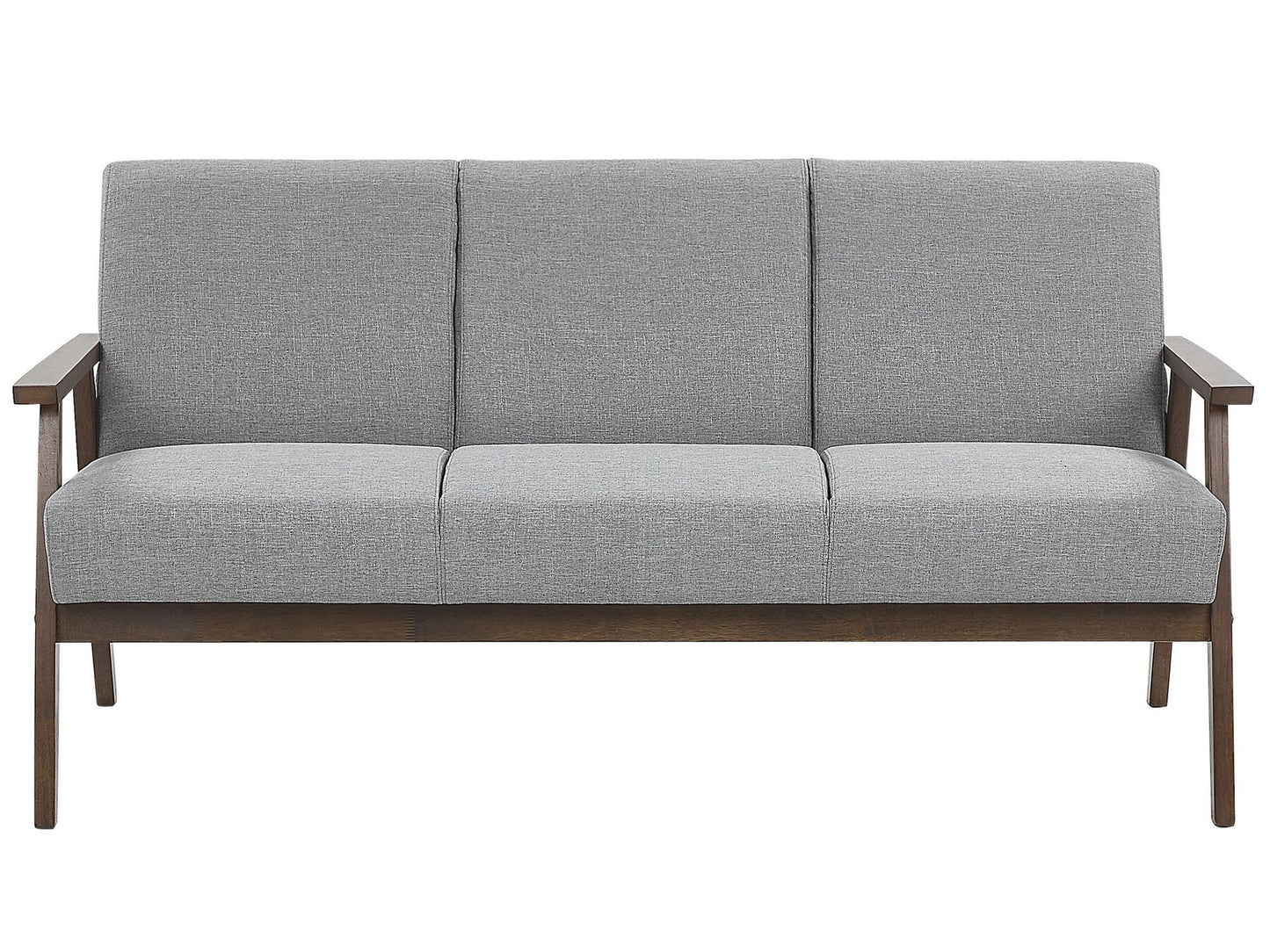 3 Seater Fabric Sofa Grey ASNES
