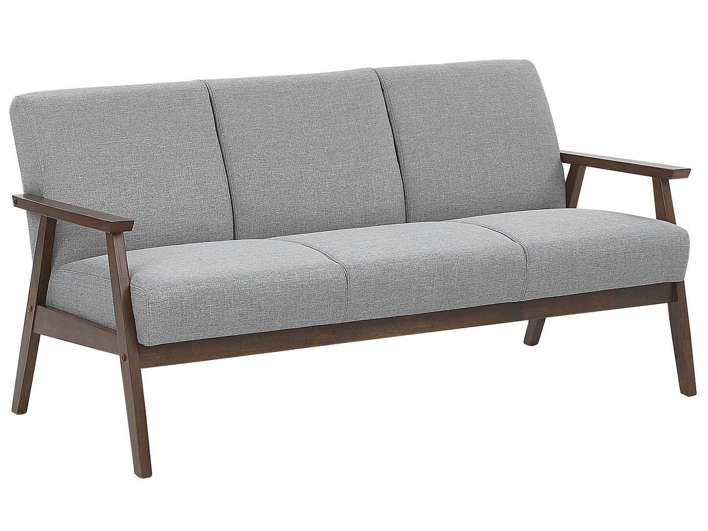 3 Seater Fabric Sofa Grey ASNES