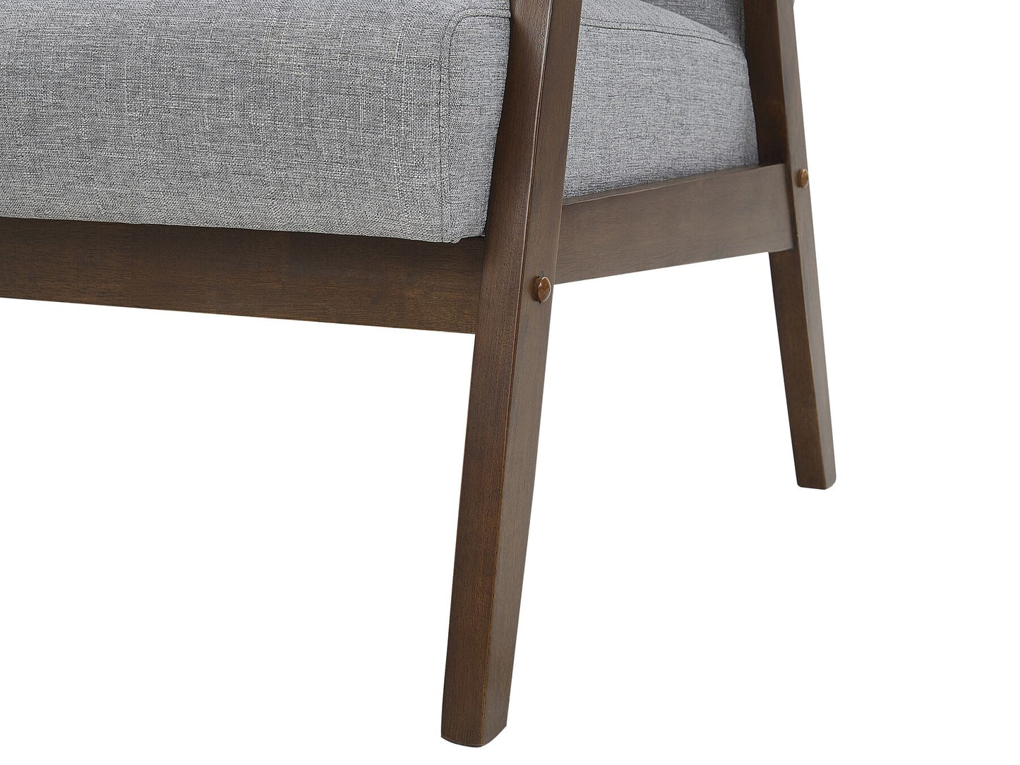 3 Seater Fabric Sofa Grey ASNES