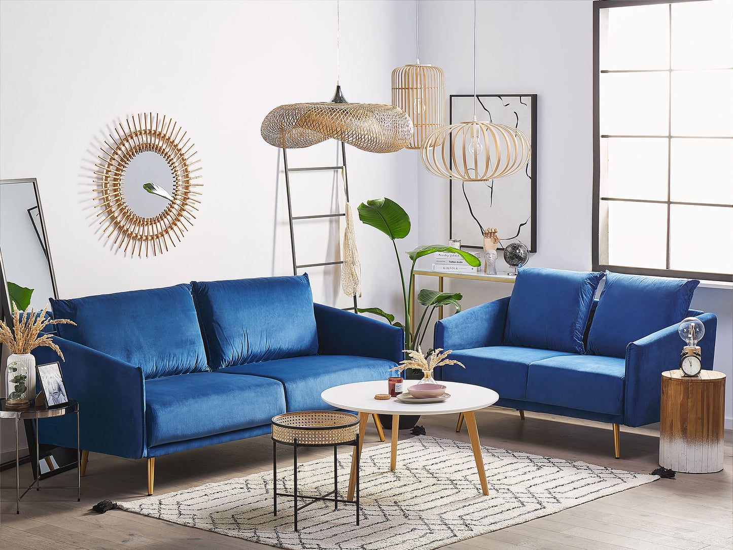 Sofa MAURA Velvet Navy Blue 3 Seater