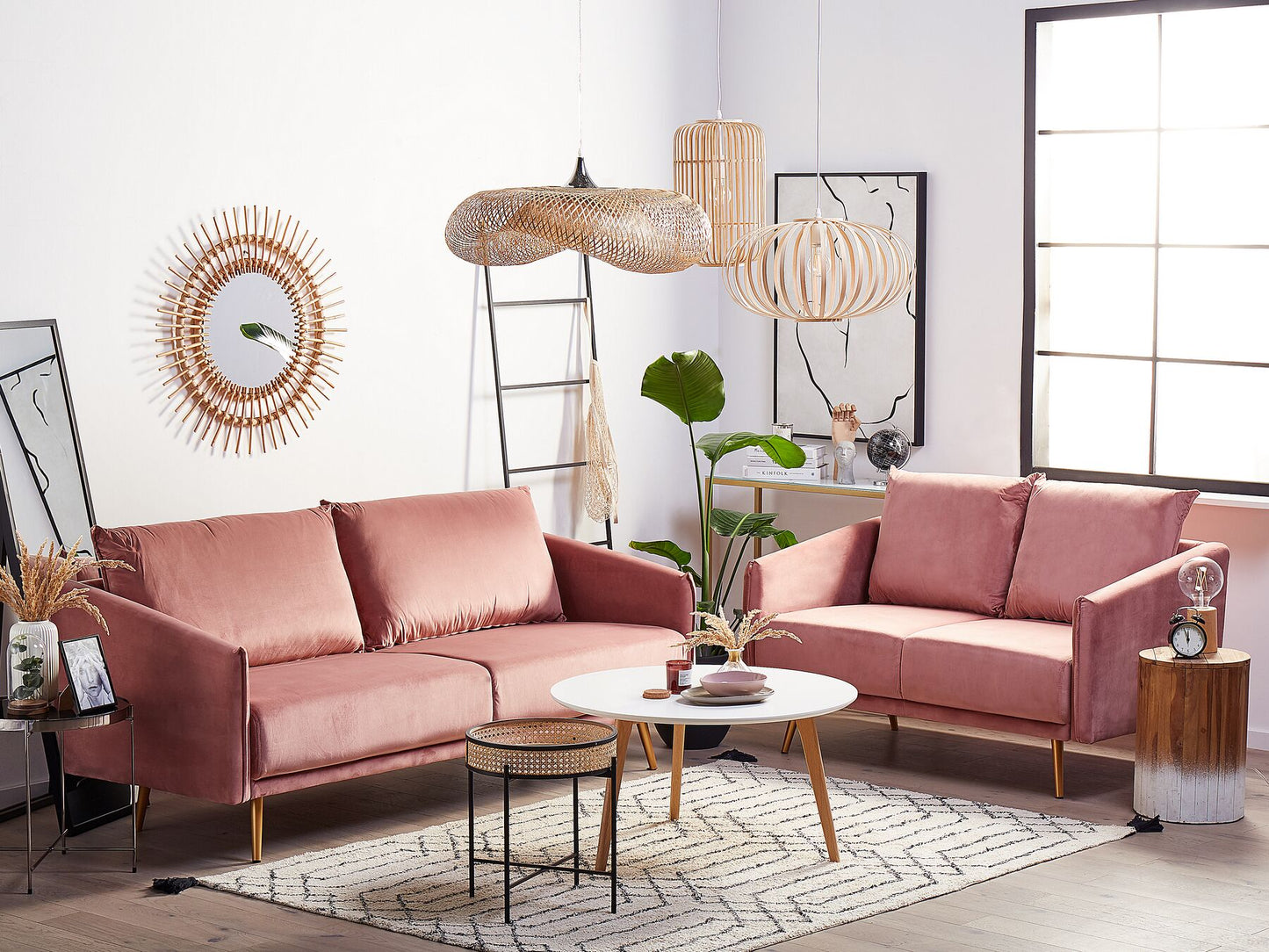 Sofa MAURA Velvet Pink 3 Seater