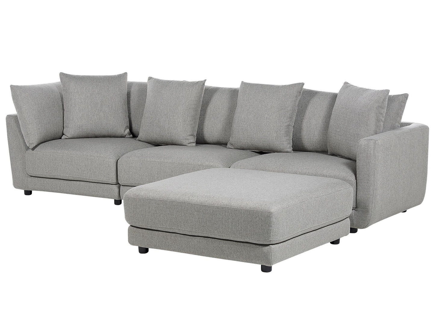 3 Seater Fabric Sofa with Ottoman Light Grey SIGTUNA