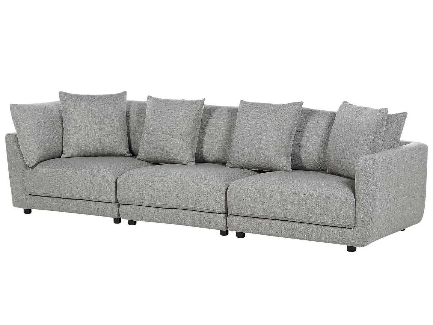 3 Seater Fabric Sofa with Ottoman Light Grey SIGTUNA