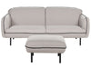 Fabric Sofa with Ottoman Light Grey