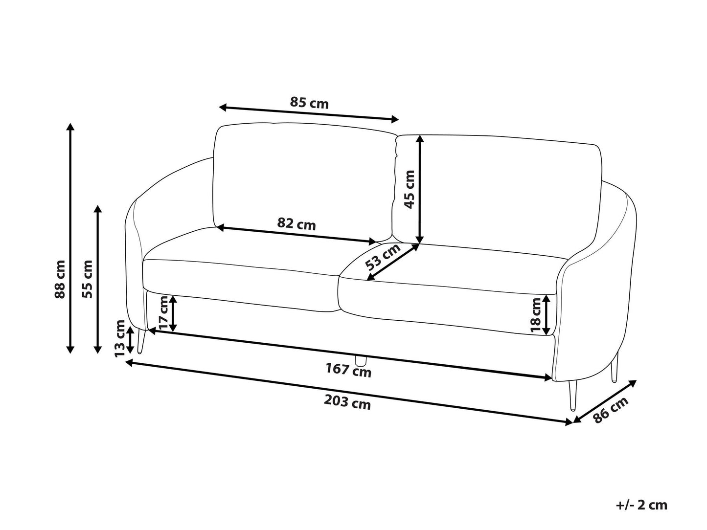 Sofa TROSA Boucle White 3 Seater