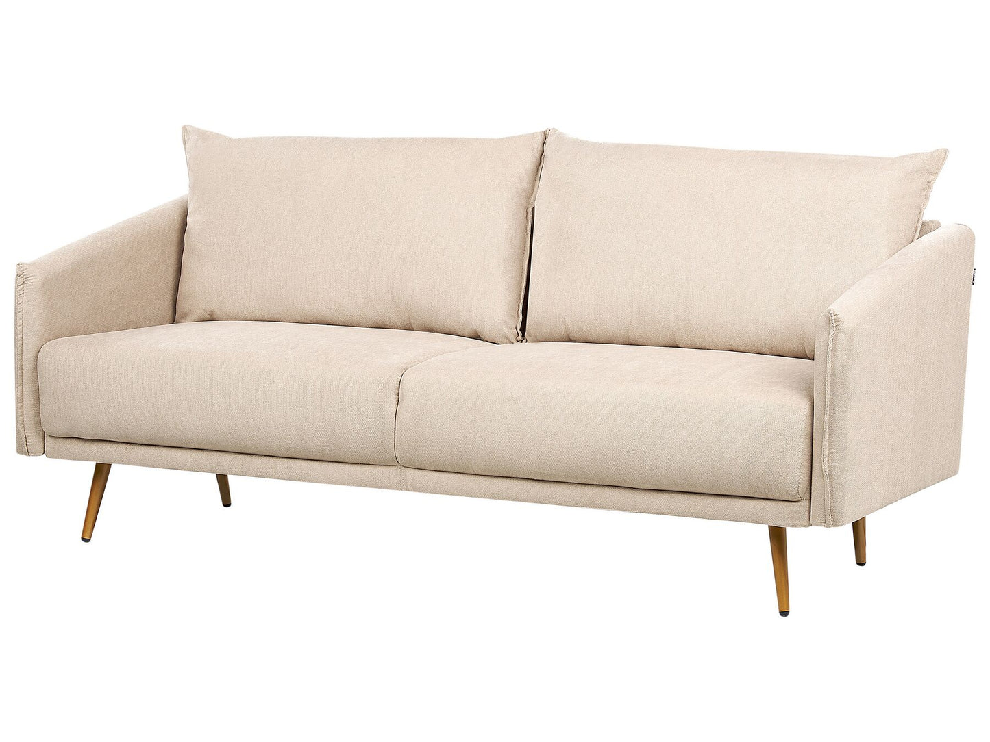 3 Seater Velvet Sofa Beige MAURA
