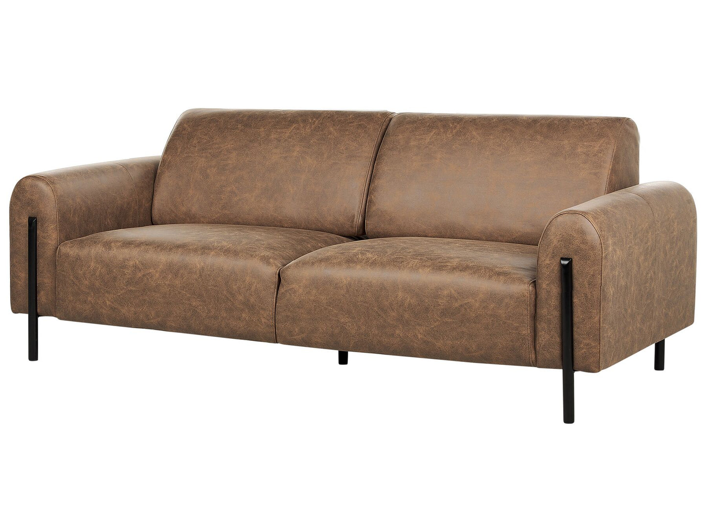 3 Seater Fabric Sofa Brown ASKIM