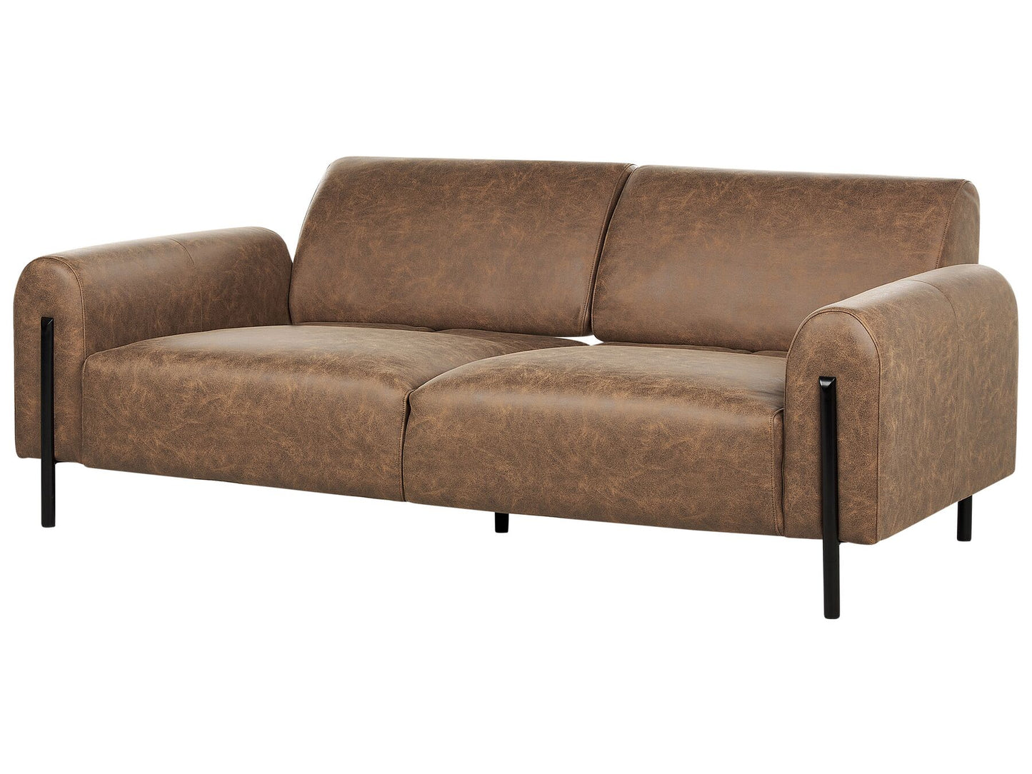 3 Seater Fabric Sofa Brown ASKIM