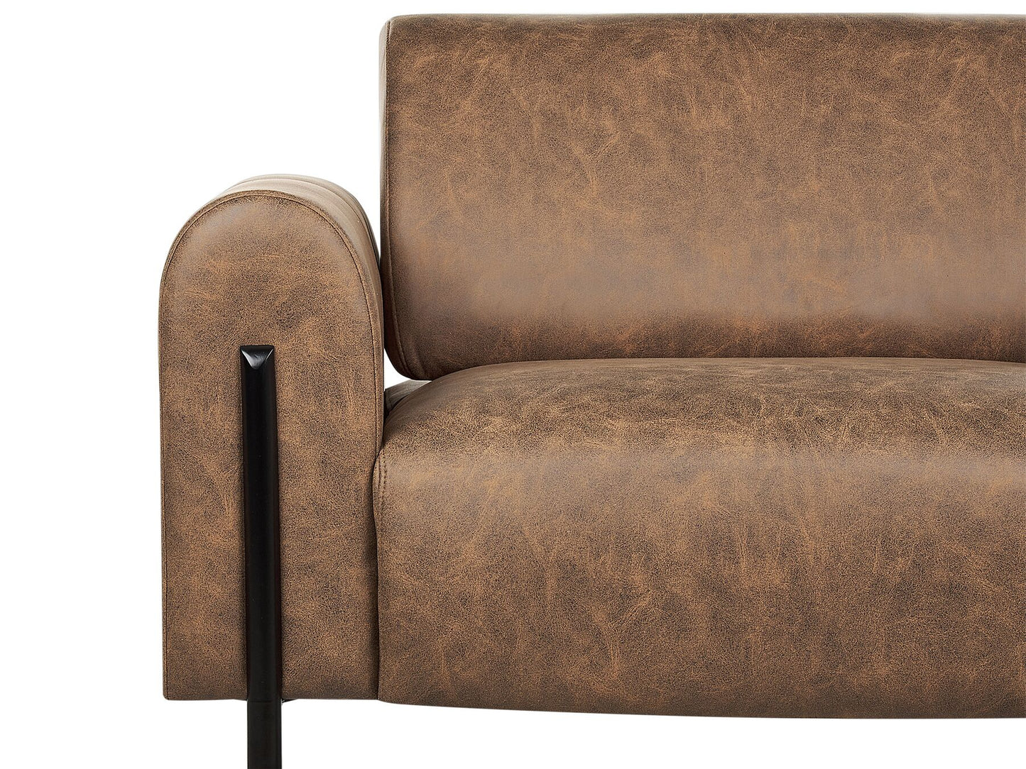 3 Seater Fabric Sofa Brown ASKIM