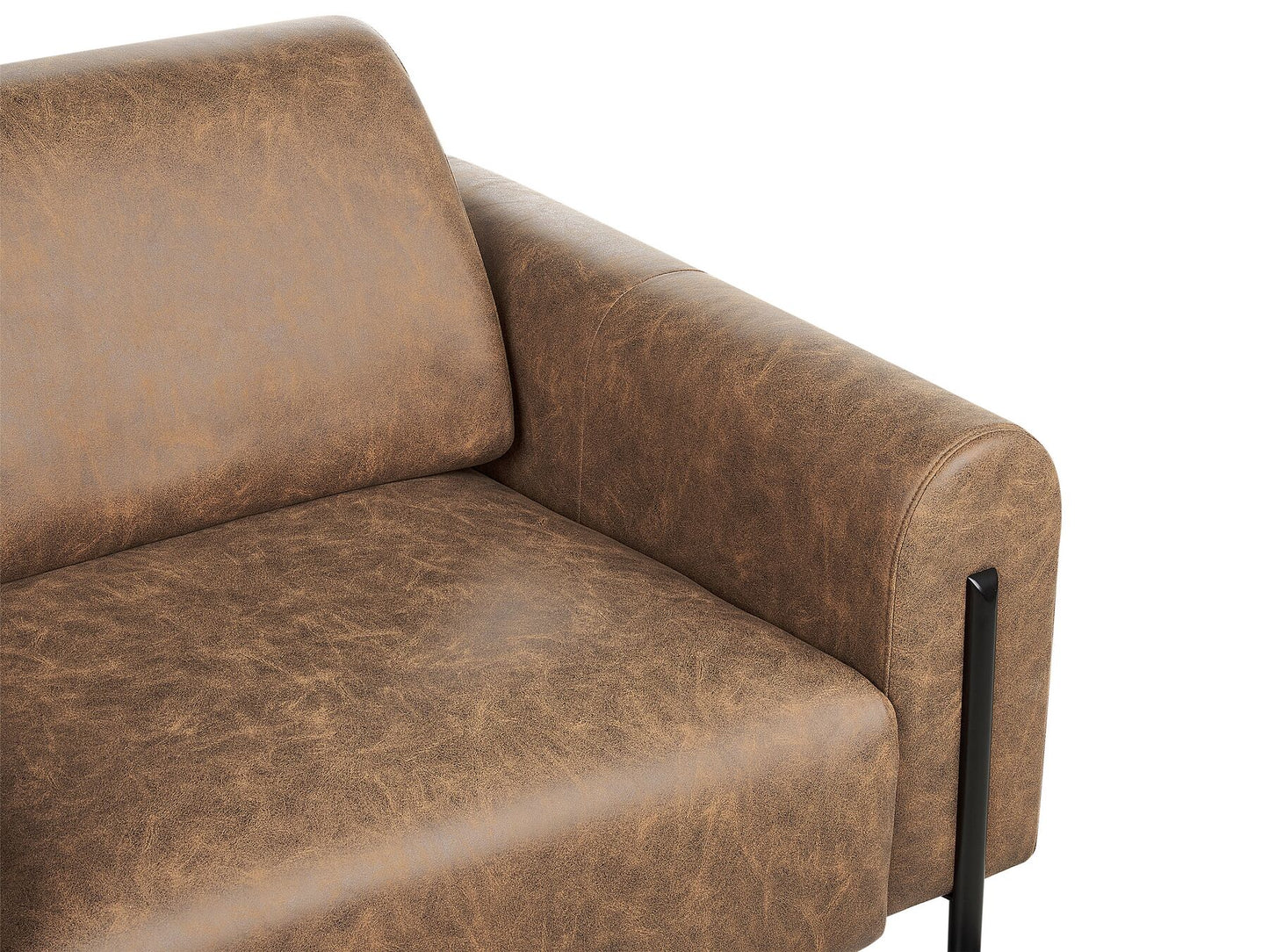 3 Seater Fabric Sofa Brown ASKIM