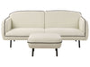 Fabric Sofa with Ottoman Light Beige