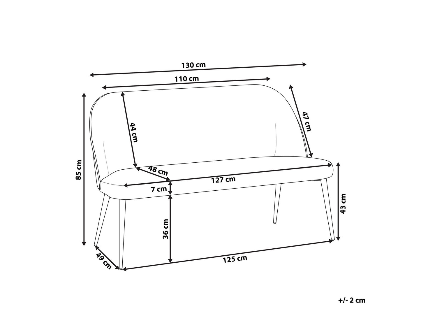 2 Seater Kitchen Sofa Light Beige OSBY