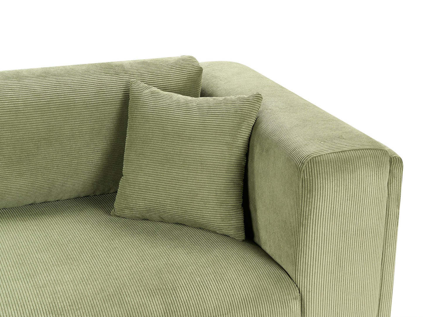 4 Seater Cord Sofa Green VENG