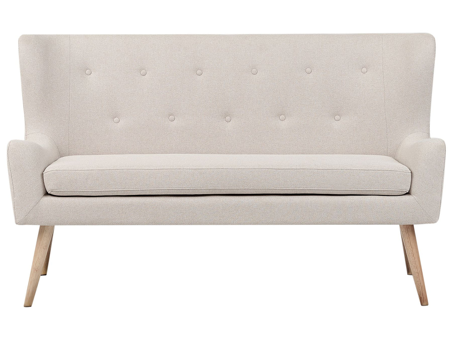 2 Seater Fabric Sofa Light Beige SKIBBY