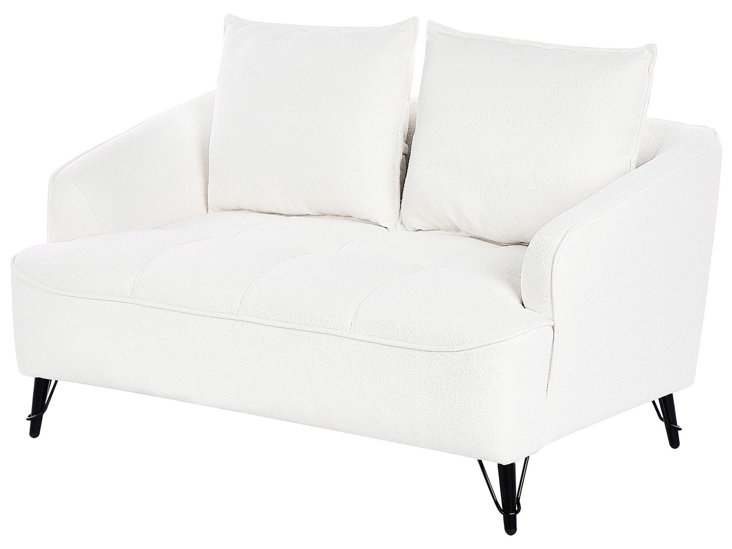 2 Seater Boucle Sofa White HOBRO