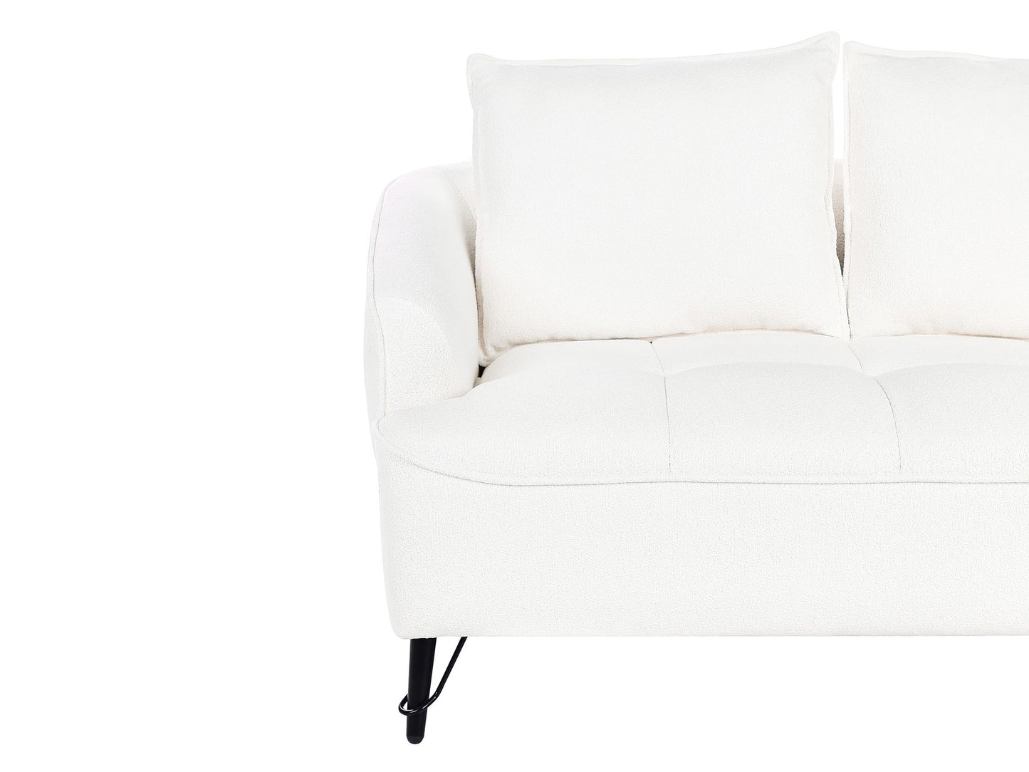 2 Seater Boucle Sofa White HOBRO