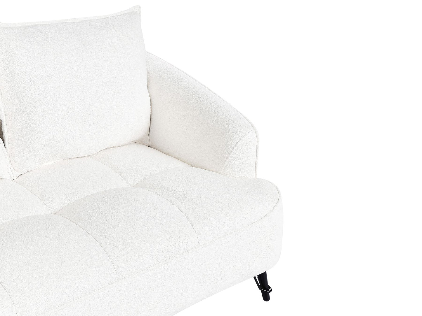 2 Seater Boucle Sofa White HOBRO