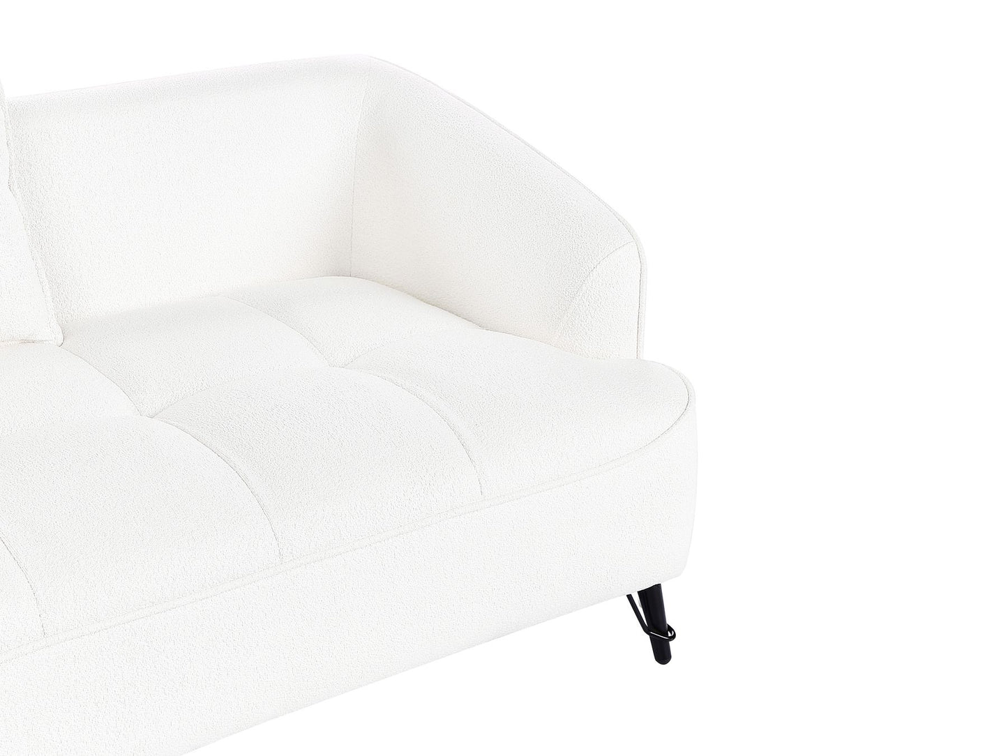2 Seater Boucle Sofa White HOBRO