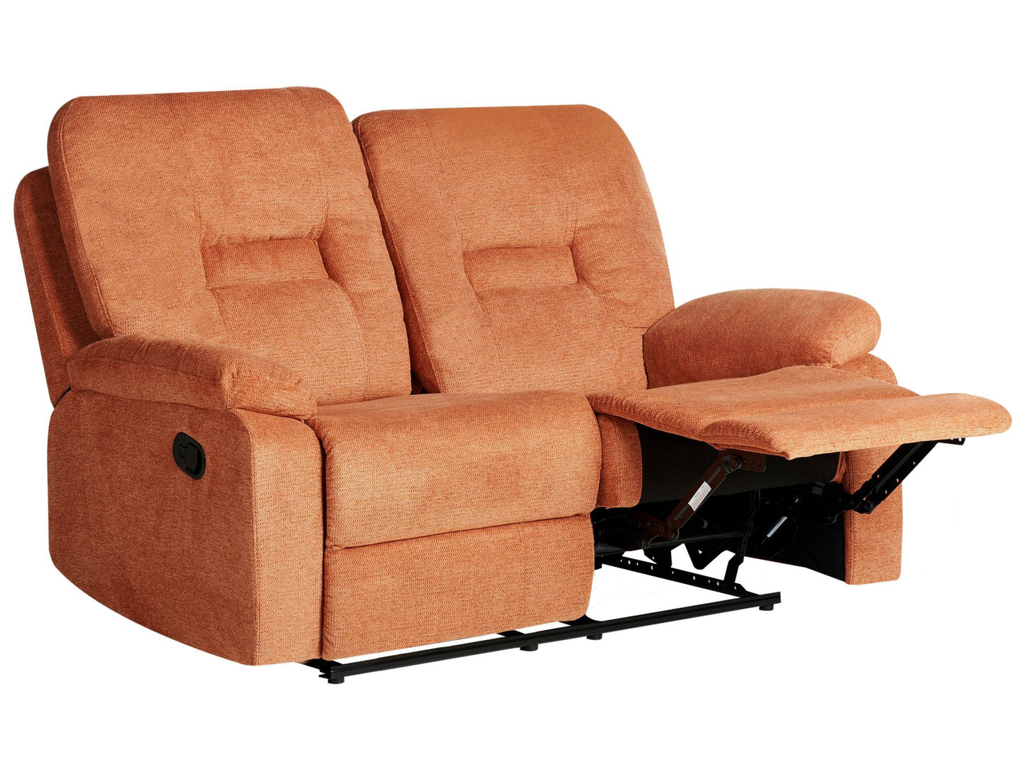 2 Seater Fabric Manual Recliner Sofa Orange BERGEN