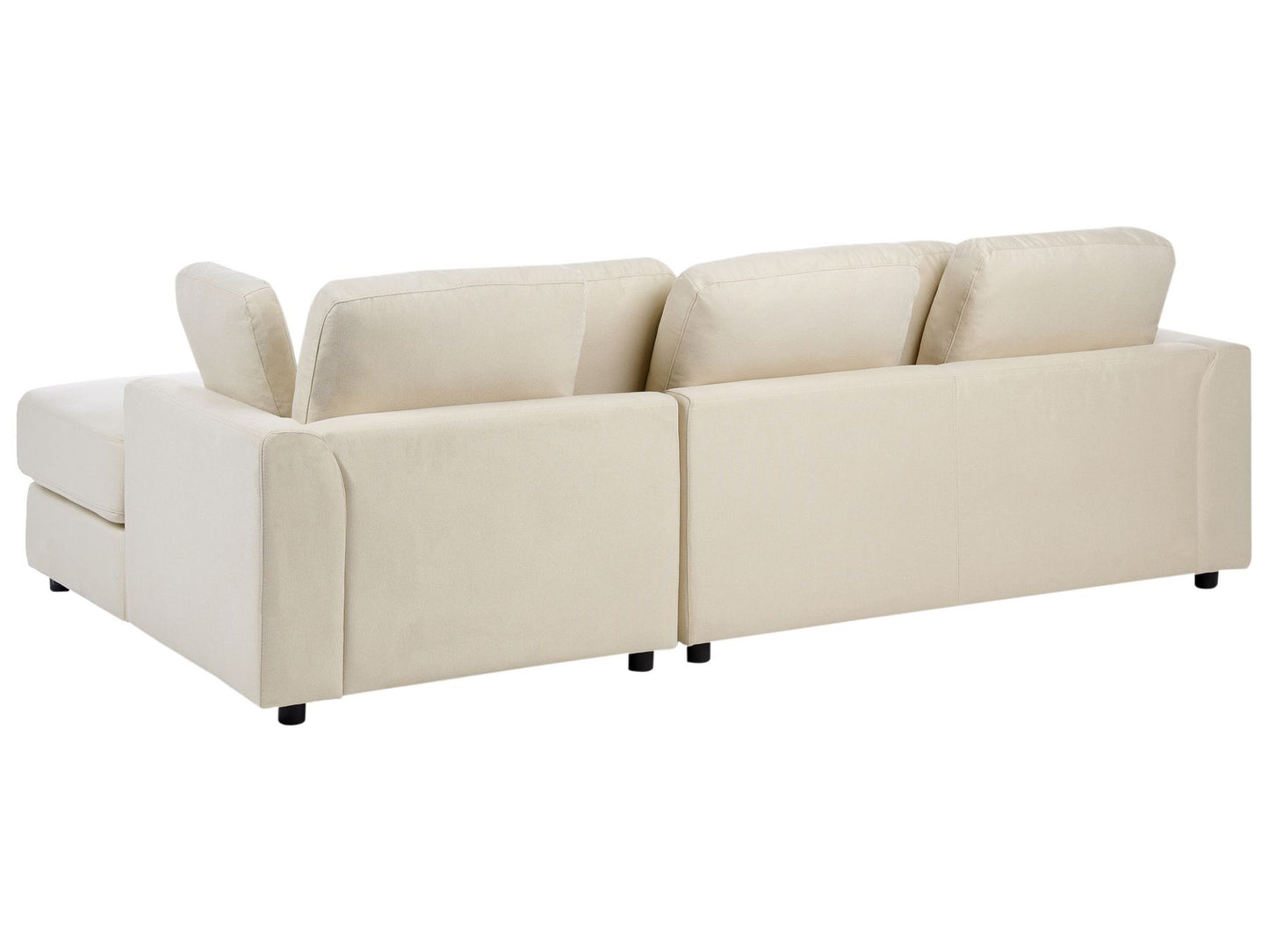 Left Hand Fabric Corner Sofa with Ottoman Light Beige KOHLO