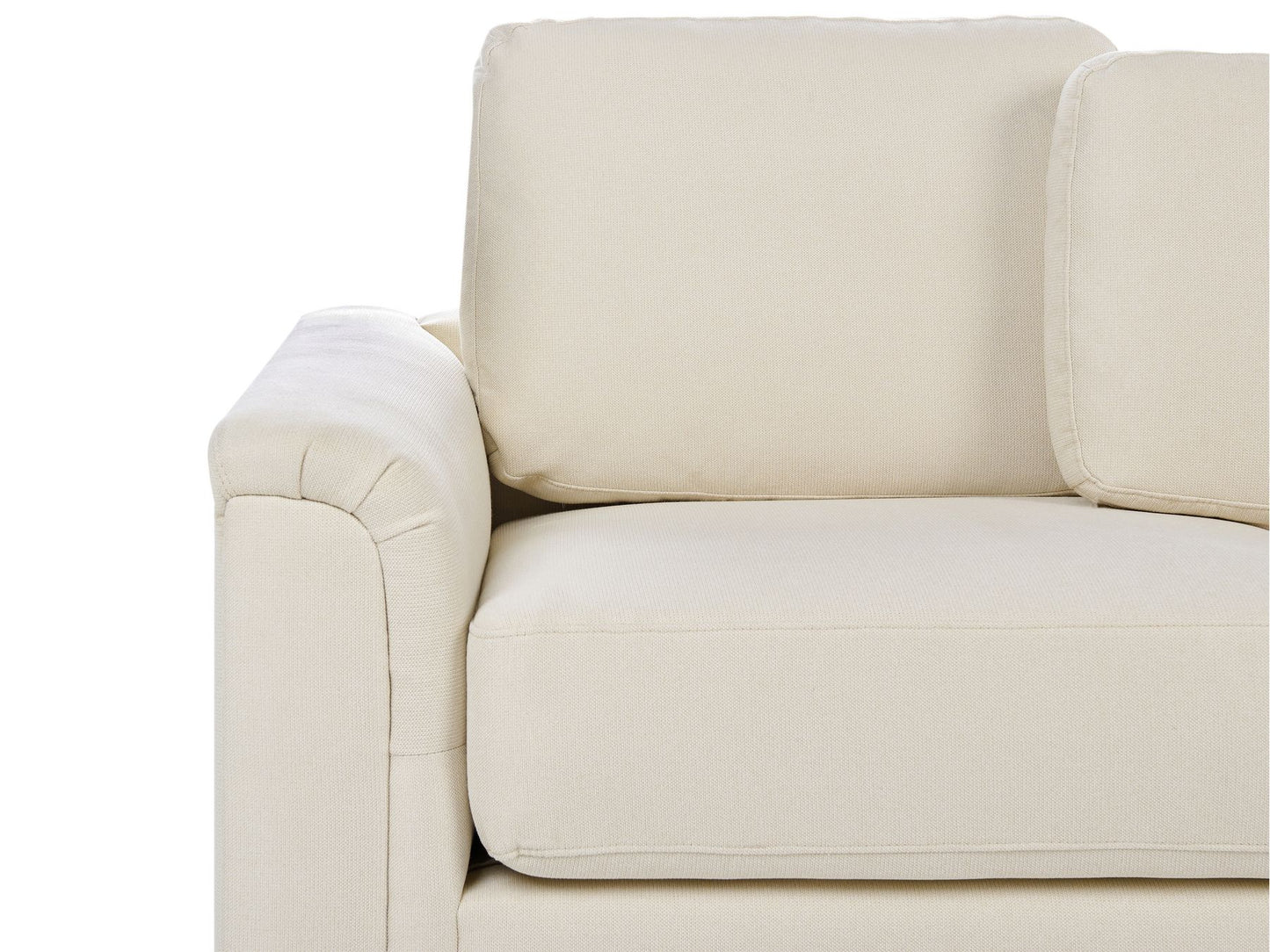 Left Hand Fabric Corner Sofa with Ottoman Light Beige KOHLO