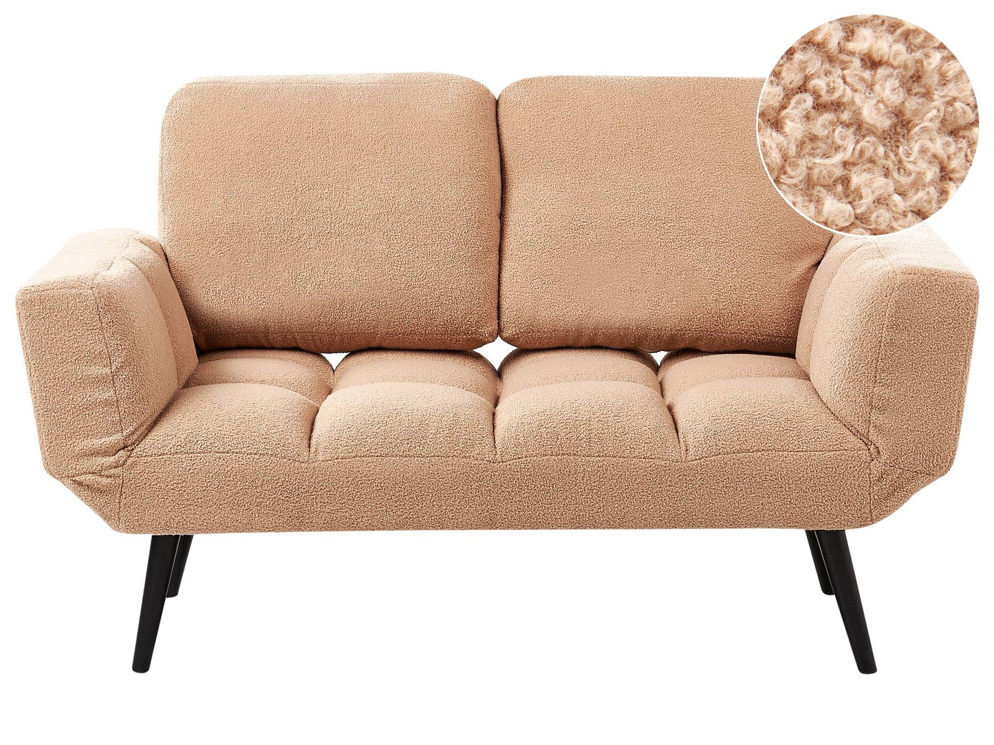 Boucle Sofa Bed Sand Beige BREKKE
