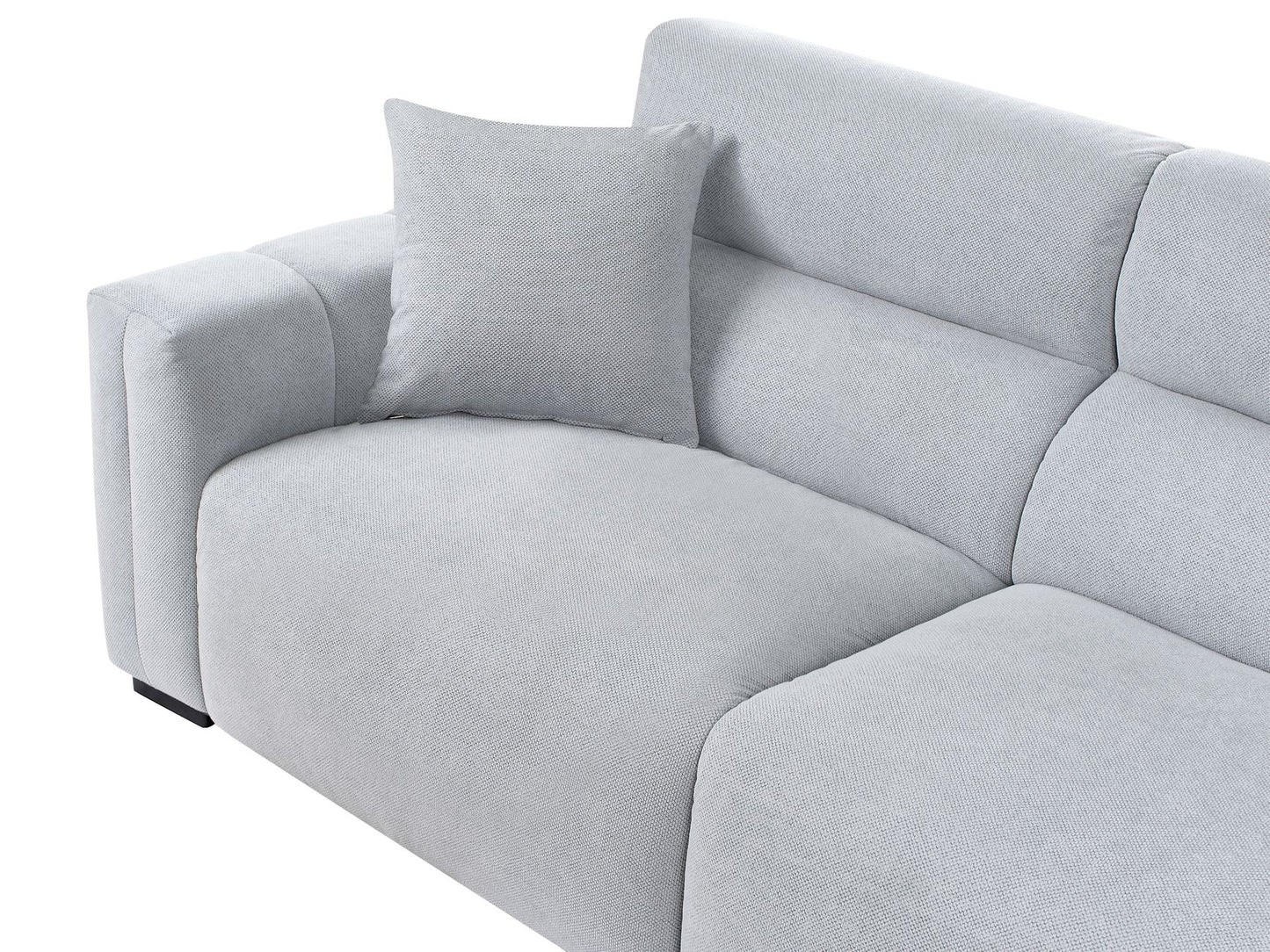 3 Seater Fabric Sofa Light Blue FAUSKAN