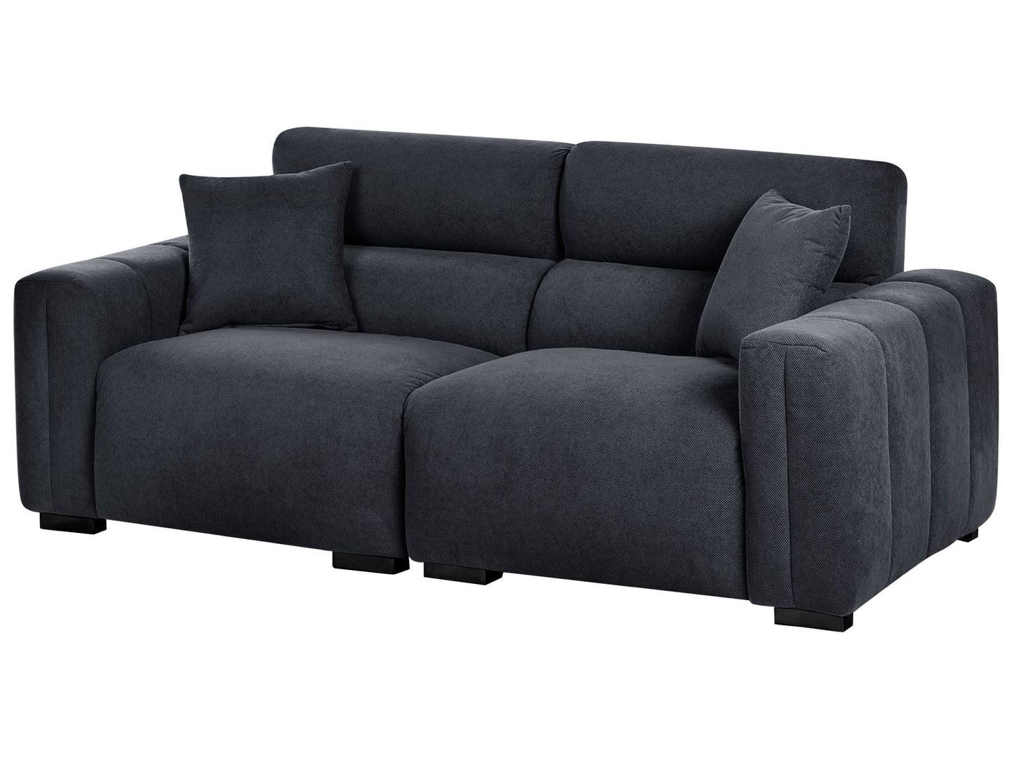 3 Seater Fabric Sofa Black FAUSKAN