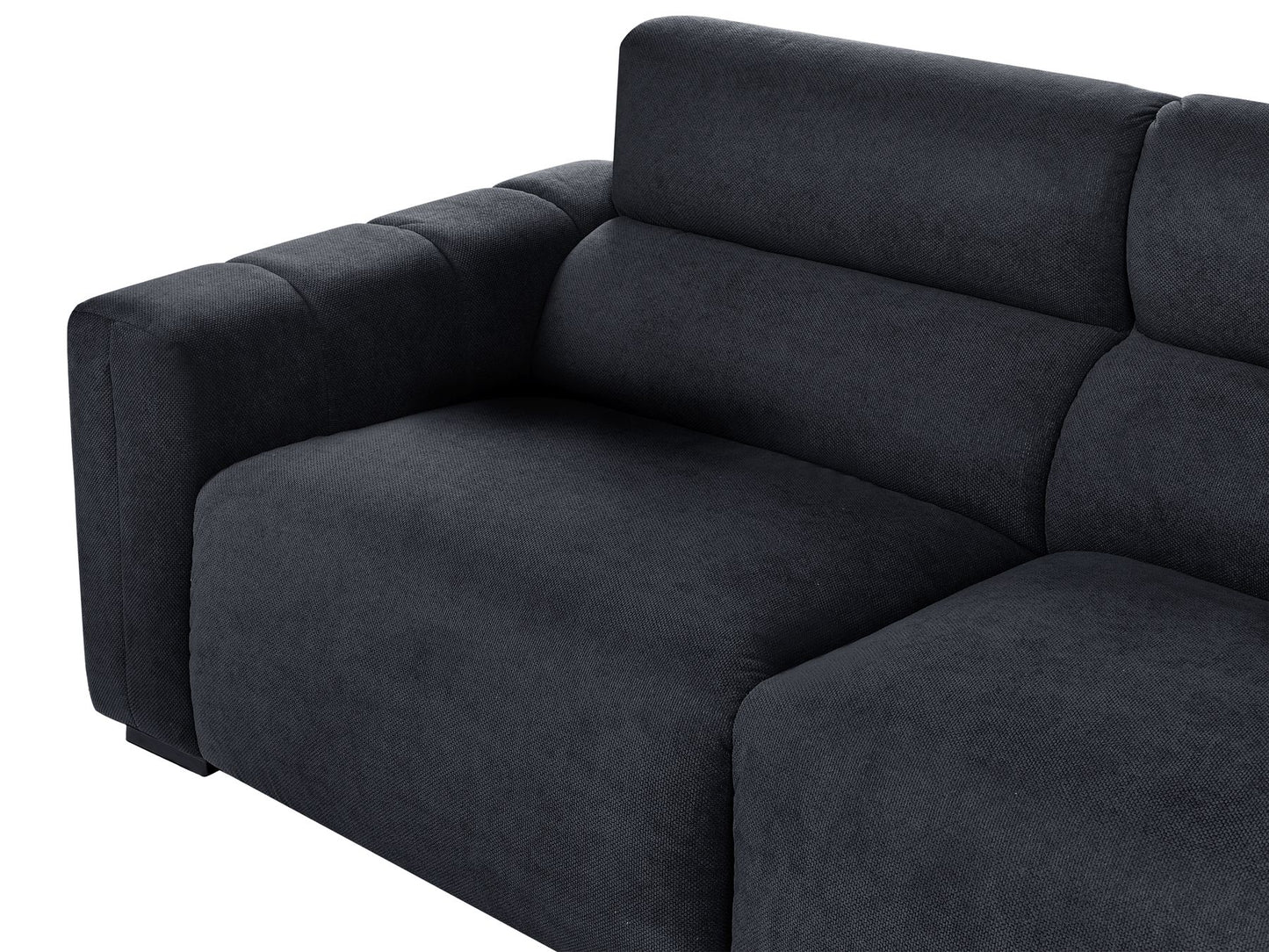 3 Seater Fabric Sofa Black FAUSKAN
