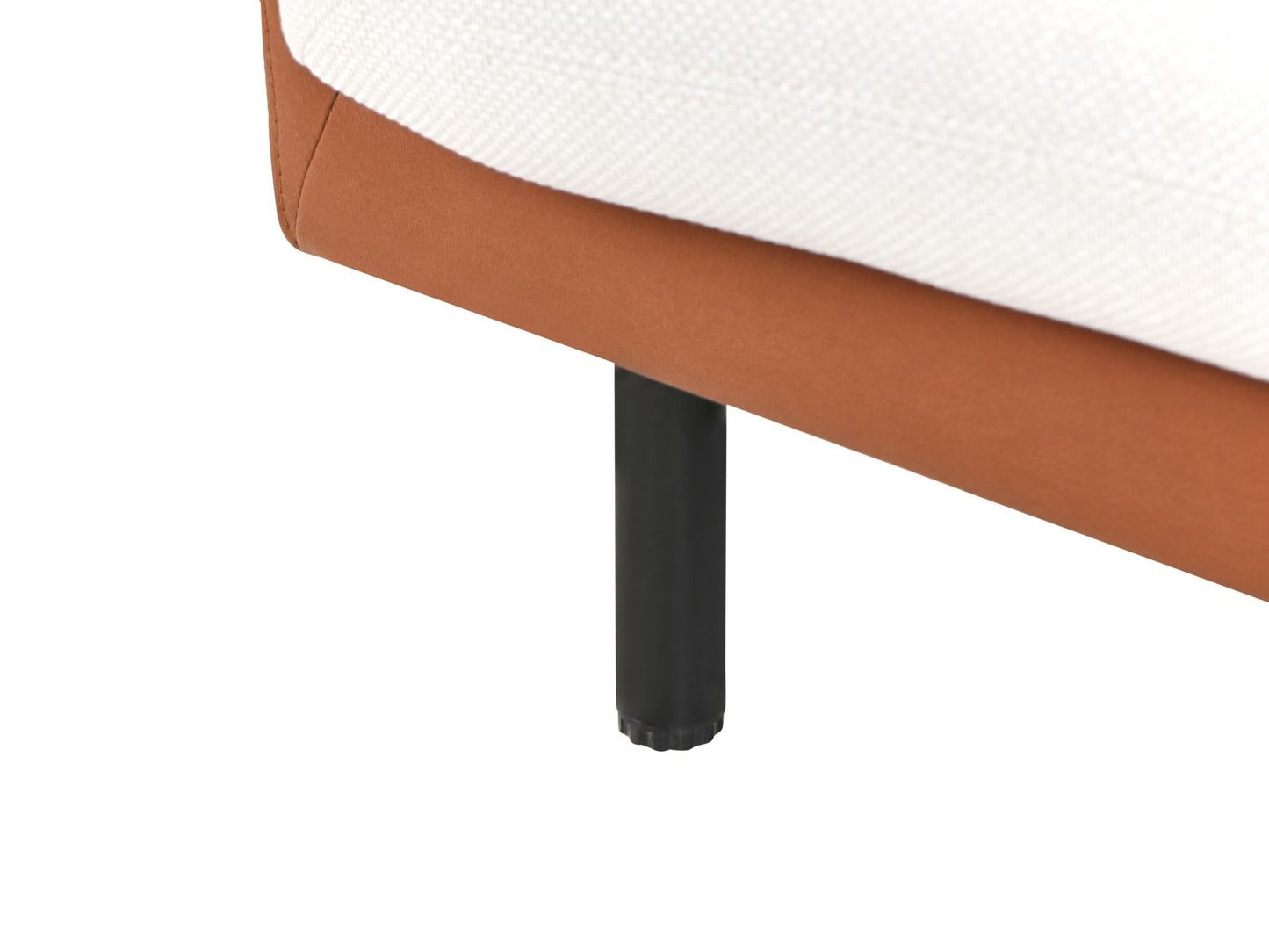 2 Seater Faux Leather Sofa Off-White and Brown VORGOD