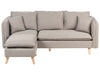 3 Seater Fabric Sofa with Ottoman Light Brown