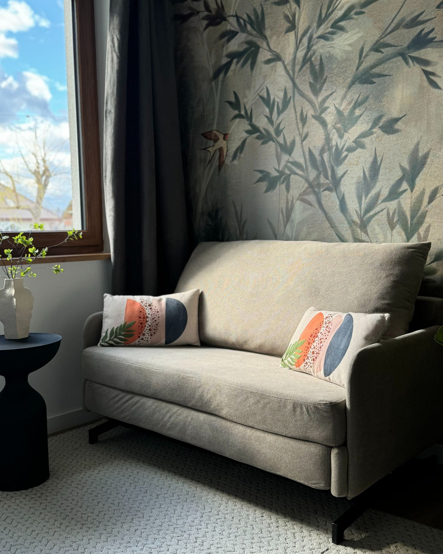 Fabric Sofa Bed Taupe BELFAST