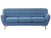 3 Seater Fabric Sofa Blue