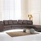 Curved Sofa ROTUNDE Leather Brown 7 Seater Symmetrical