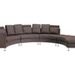 Curved Sofa ROTUNDE Leather Brown 7 Seater Symmetrical