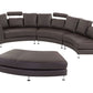 Curved Sofa ROTUNDE Leather Brown 7 Seater Symmetrical