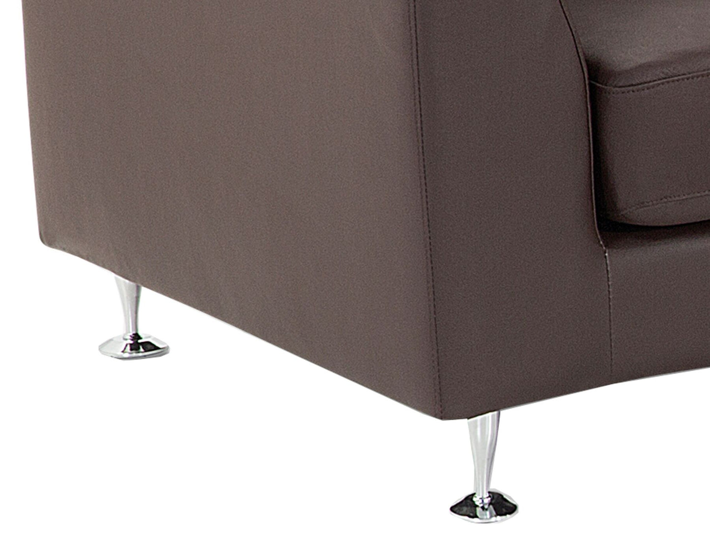 Curved Sofa ROTUNDE Leather Brown 7 Seater Symmetrical