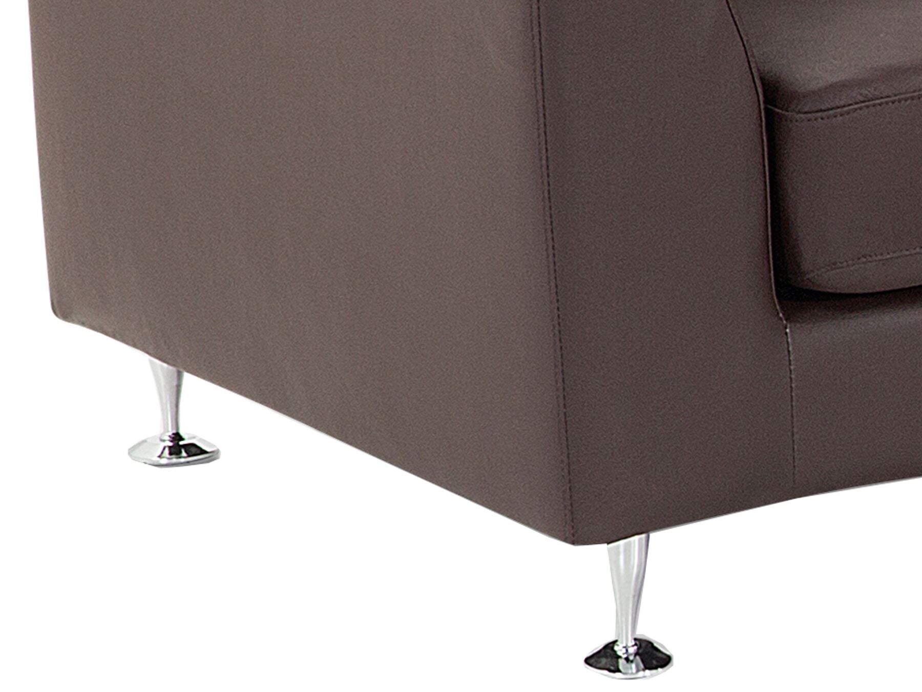 Curved Sofa ROTUNDE Leather Brown 7 Seater Symmetrical