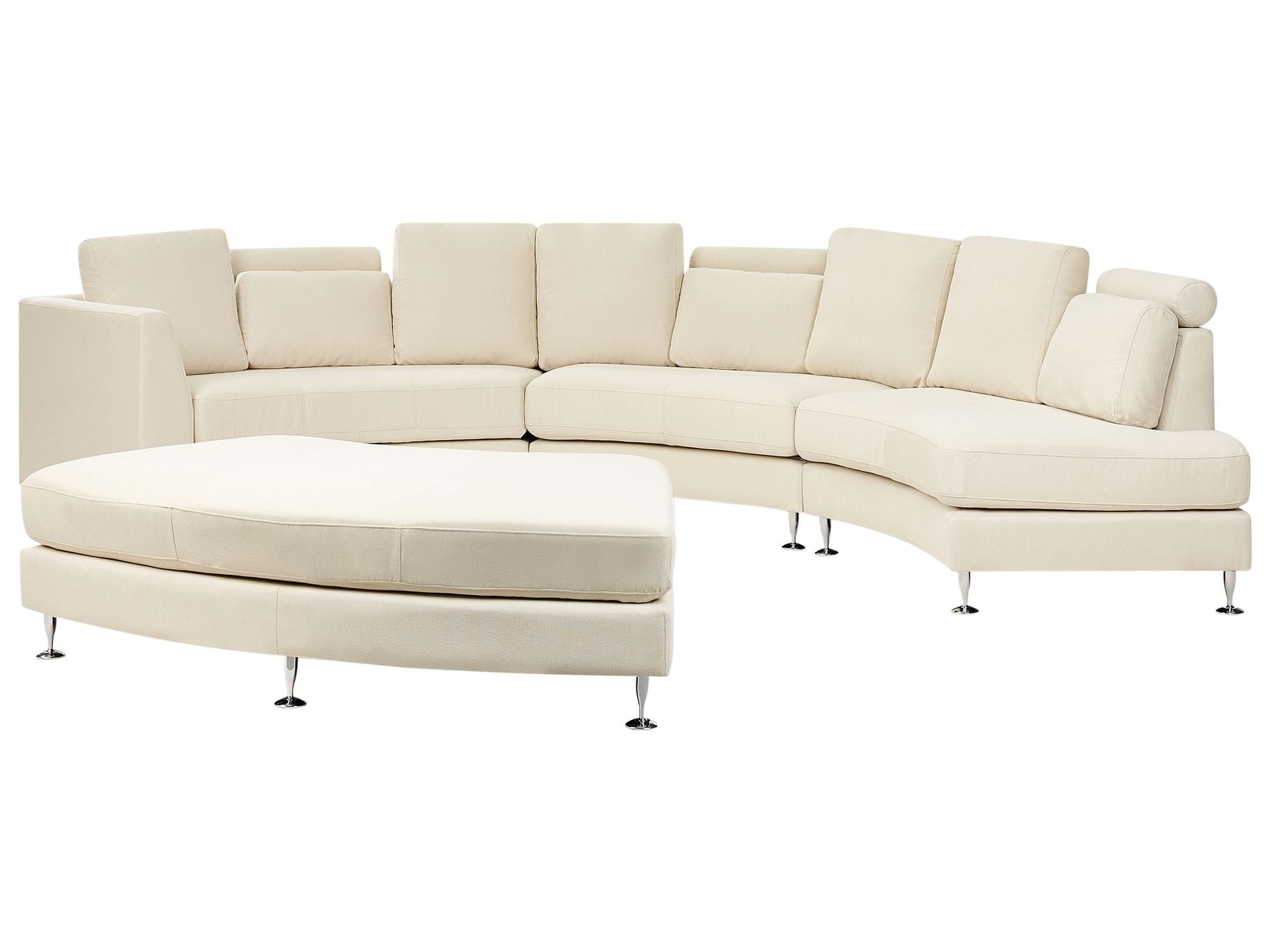 Curved Sofa ROTUNDE Fabric Beige 7 Seater Symmetrical