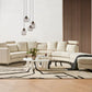 Curved Sofa ROTUNDE Fabric Beige 7 Seater Symmetrical