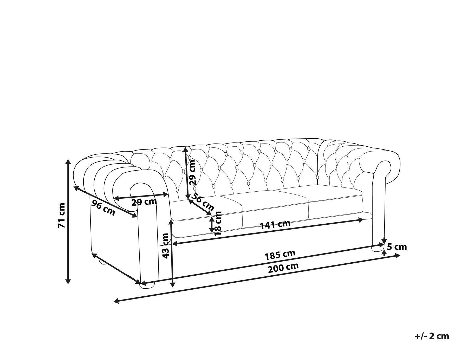 3 Seater Fabric Sofa Patchwork Green and Yellow CHESTERFIELD