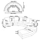 Curved Sofa ROTUNDE Fabric Light Grey 7 Seater Symmetrical