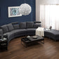 7 Seater Curved Fabric Modular Sofa Grey ROTUNDE